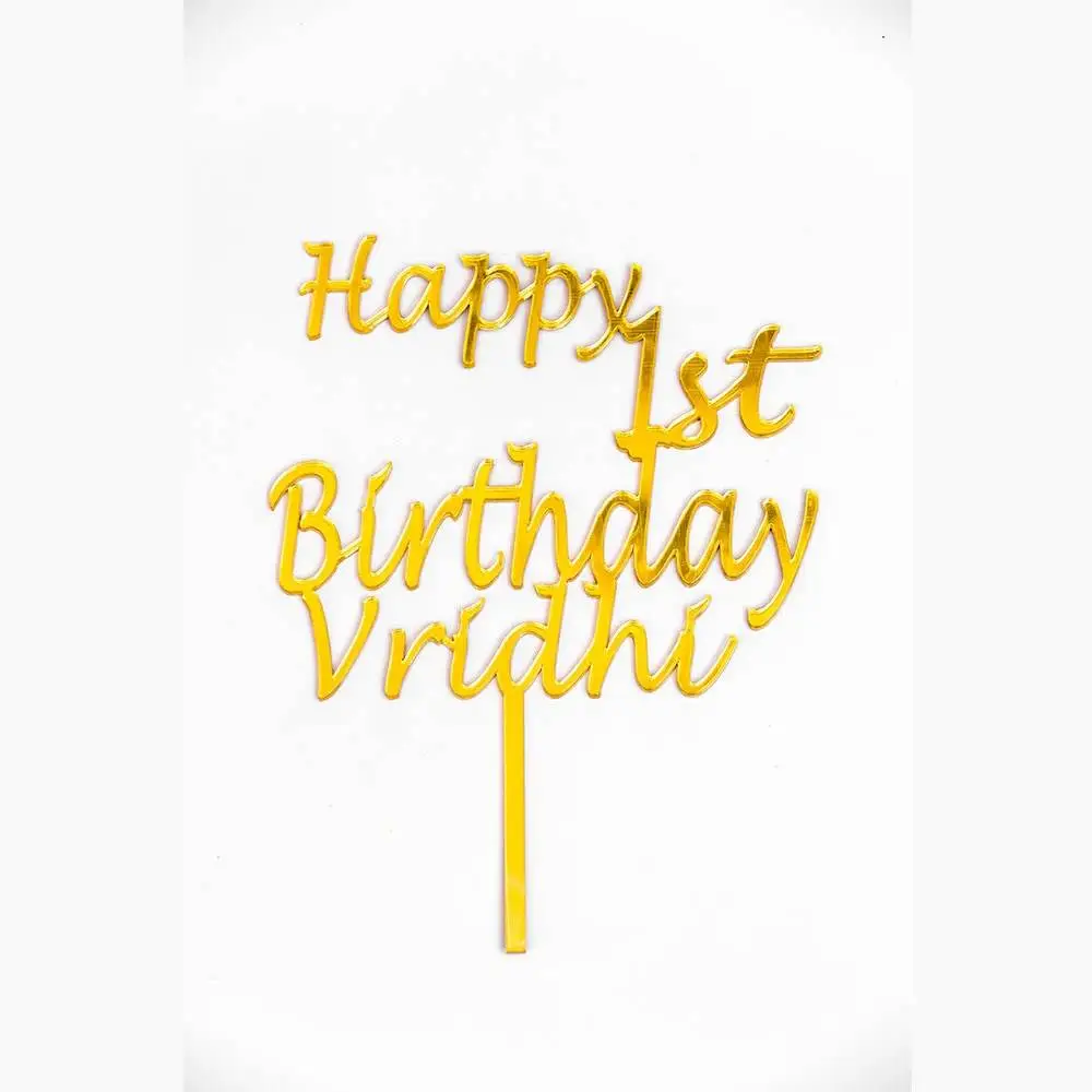 Happy Birthday Age and Name Cake Topper